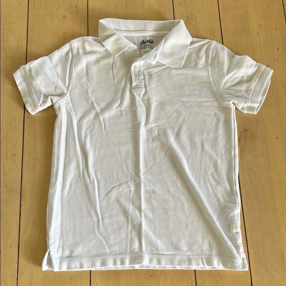 🌺3 For $10 Austin Trading Co. Plain White Kids Polo Shirt